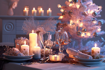 Image showing Place setting for Christmas