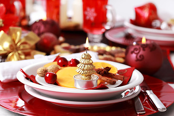 Image showing Place setting for Christmas