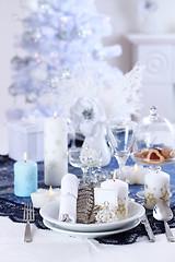 Image showing Place setting for Christmas