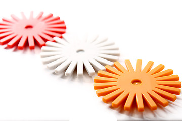 Image showing plastic gear wheel on white