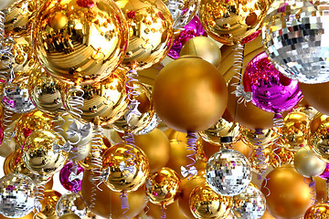 Image showing Many christmas balls in different color