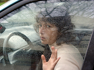 Image showing Behind the wheel