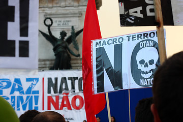 Image showing Anti-NATO Protests in Lisbon