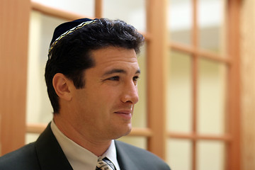 Image showing Young jewish man in yarmulke