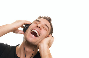 Image showing Man listening the music