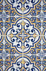 Image showing Traditional Portuguese glazed tiles