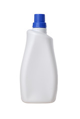 Image showing White plastic bottle blue cap