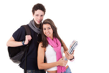 Image showing teens (young man and woman), going to school