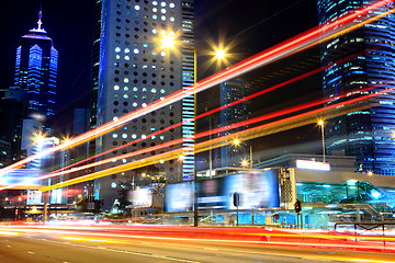 Image showing traffic in city at night