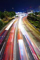 Image showing Traffic jam at night