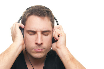 Image showing Man listening the music