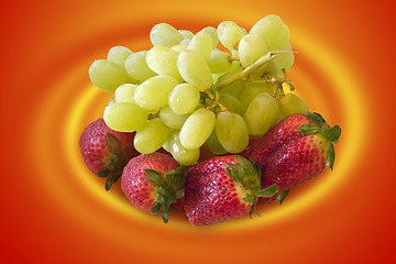 Image showing grape-strawberry swirrls