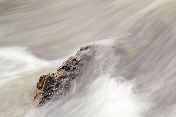 Image showing Detail of Falls on the small mountain river in autumn