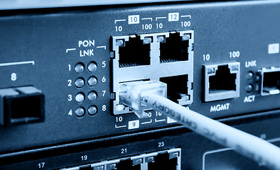 Image showing PON RJ-45 connection in technology center