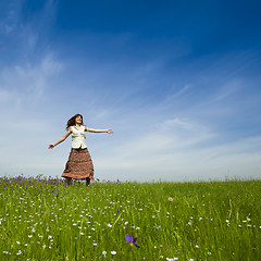 Image showing Dancing on nature