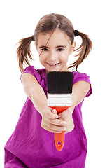 Image showing Child with a paint-brush