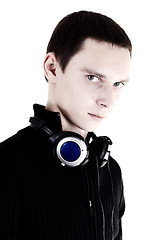 Image showing Young man in headphones   