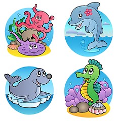 Image showing Various water animals and fishes 1