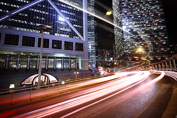 Image showing Road and traffic in downtown area 