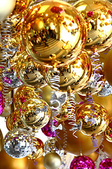Image showing Many christmas balls in different color