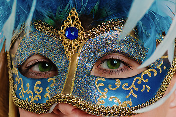 Image showing Portrait of the young woman with New Year's gifts, it is isolate