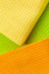 Image showing  Multi-coloured towels, close up a background 