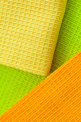 Image showing  Multi-coloured towels, close up a background 