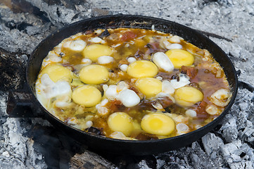 Image showing Close-up of fried eggs