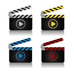 Image showing Movie clapper board icons