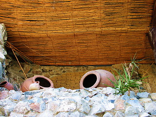 Image showing Pots on stones. Kakopetria. Cyprus