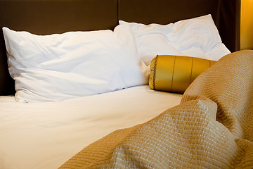 Image showing Messy luxurious bed