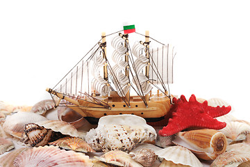 Image showing shells and boat