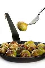 Image showing Roasted brussels sprouts