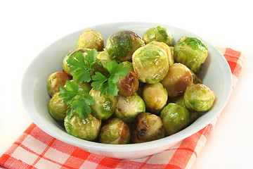 Image showing Roasted brussels sprouts