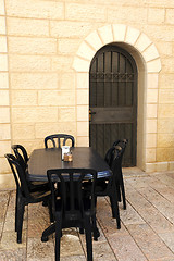 Image showing Empty Street Cafe in Jerusalem