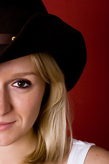 Image showing western woman in cowboy hat 