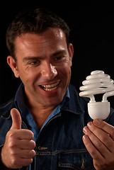 Image showing Thumbs up to energy efficiency
