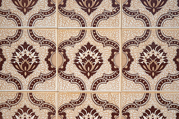 Image showing Traditional Portuguese glazed tiles