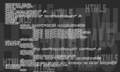 Image showing HTML5 code listing