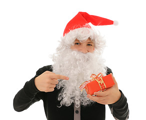 Image showing teenager in a hat santa