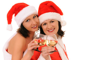 Image showing two woman santa