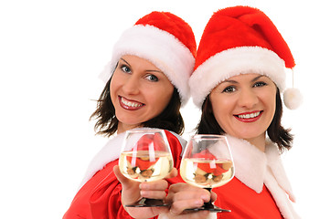 Image showing two woman santa