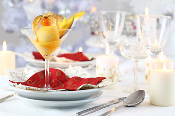 Image showing Mango sorbet for Christmas