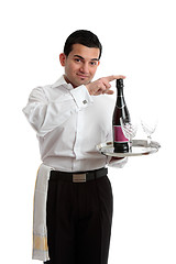 Image showing Bartender recommending wine