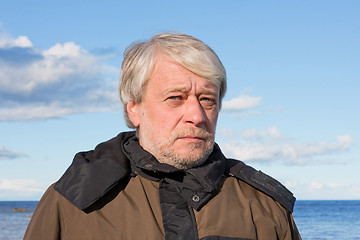 Image showing Portrait of middle-aged man at the sea.