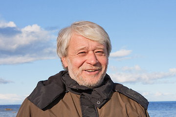 Image showing Portrait of middle-aged man at the sea.