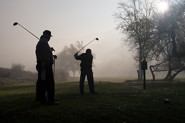 Image showing Morning Golfers