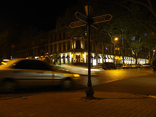 Image showing Night street in Odessa Ukraine