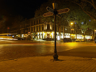 Image showing Night street in Odessa Ukraine