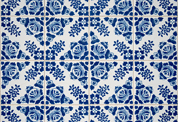 Image showing Traditional Portuguese glazed tiles